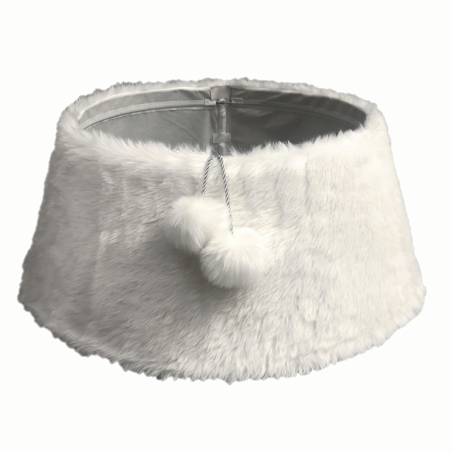 slide 1 of 2, December Home DH 26 IN TREE COLLAR WHITE POMS, 26 in