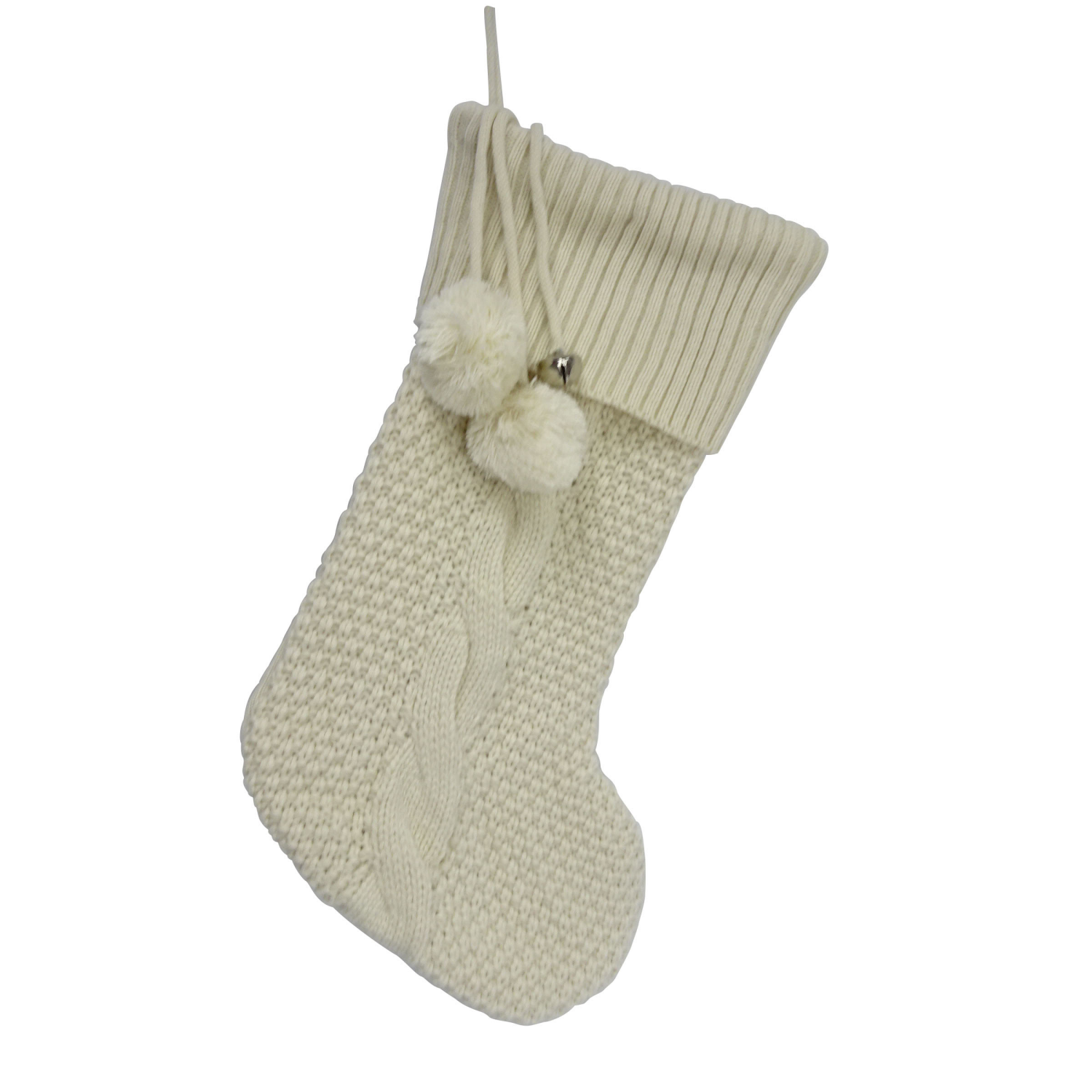 slide 1 of 1, December Home Stocking Ivory Knit 21 Inch, 21 in
