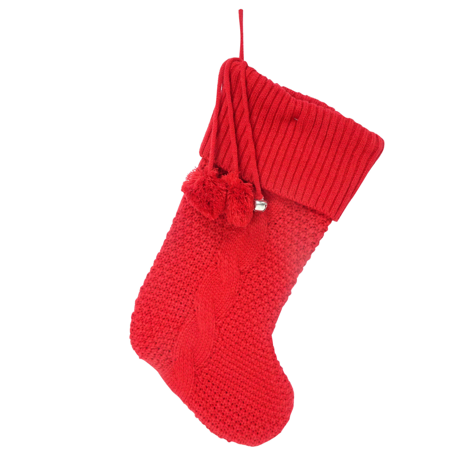 slide 1 of 1, December Home Stocking Red Knit 21 Inch, 21 in