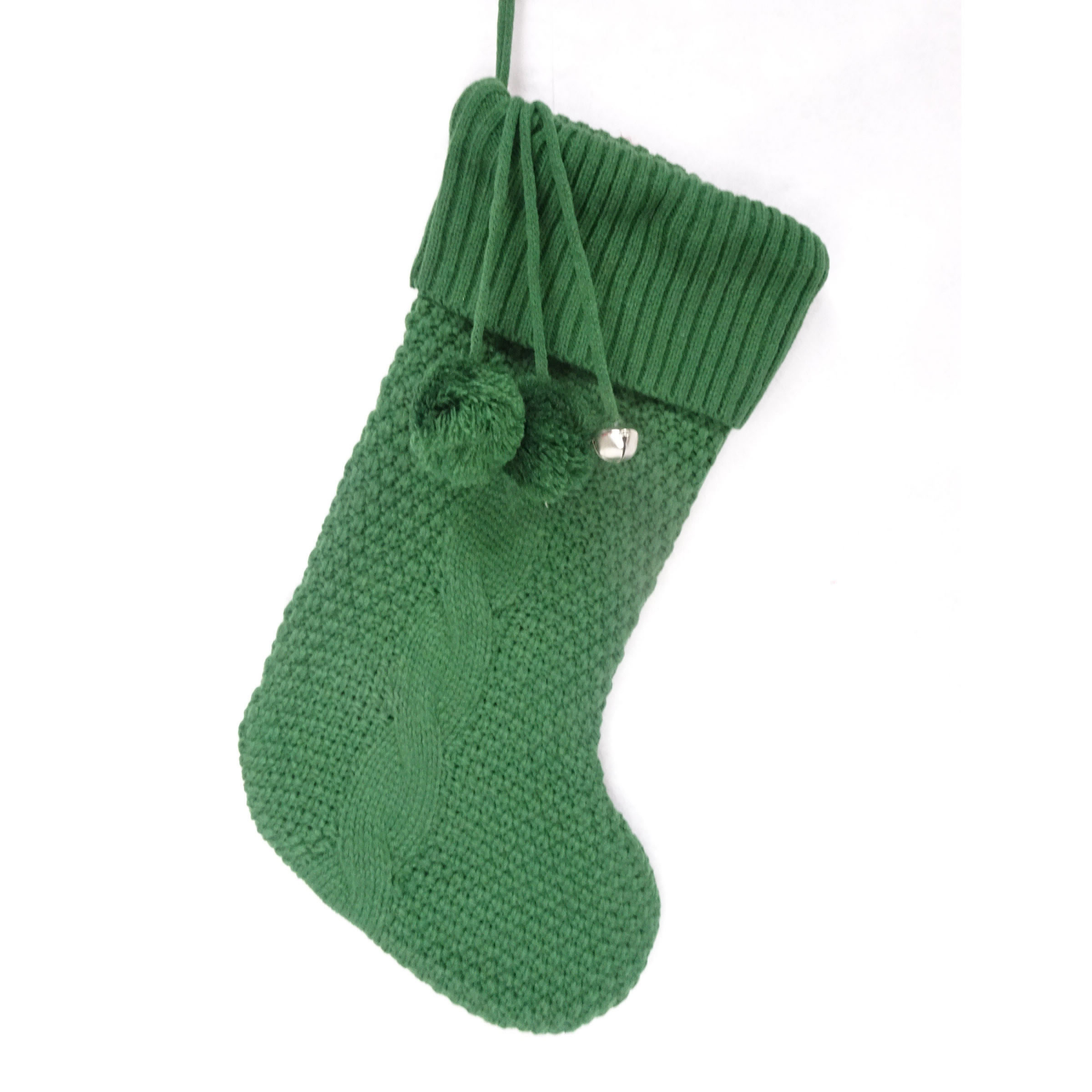 slide 1 of 1, December Home Stocking Green Knit 21 Inch, 21 in