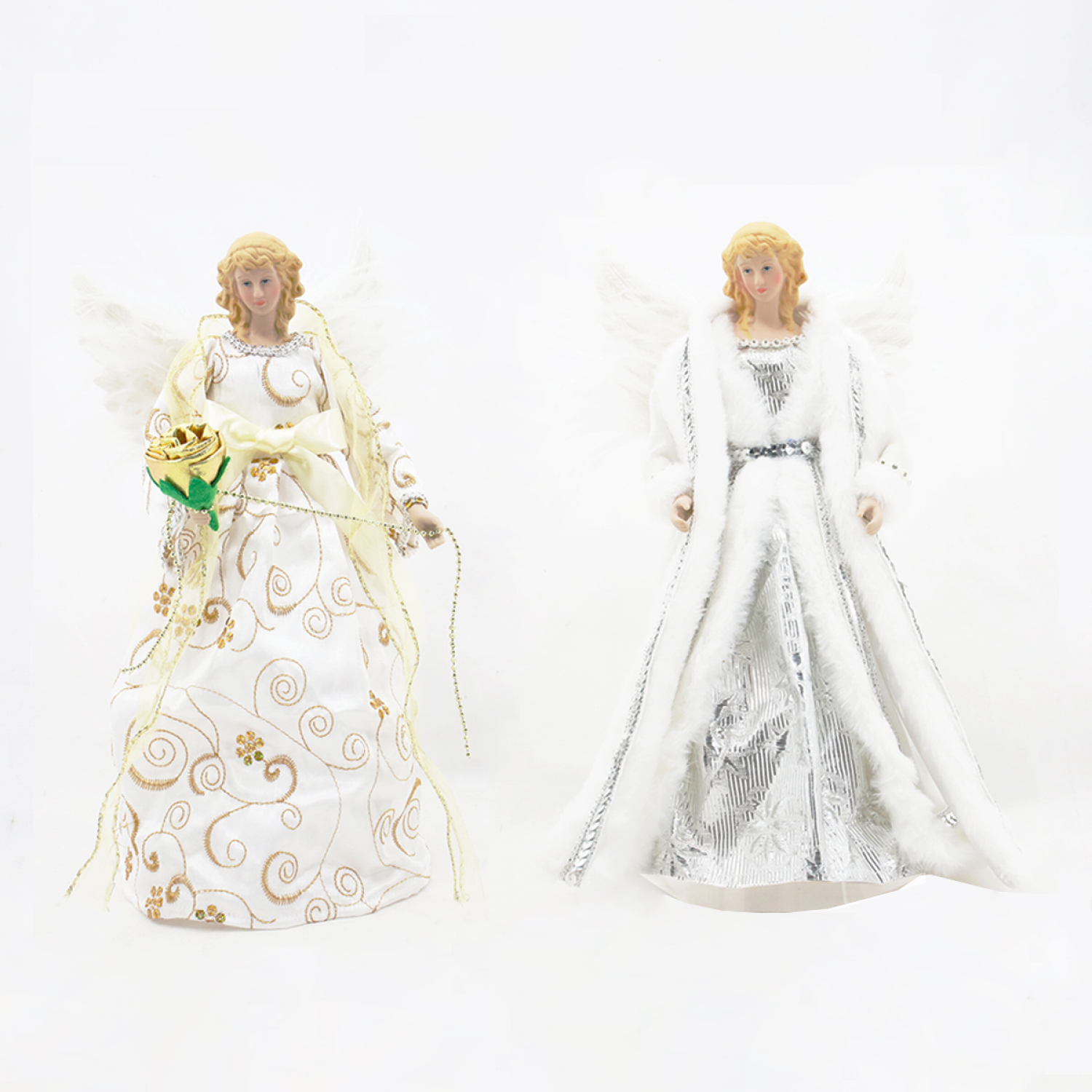 slide 1 of 3, December Home Angel Tree Topper, 12 Inch, 2 Assortment, 12.5 in