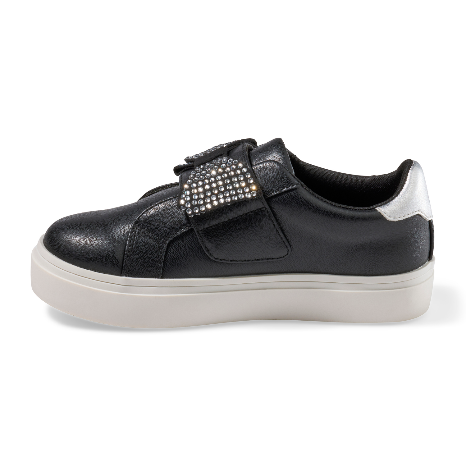 slide 4 of 6, Falls Creek Girls' Naya S Casual Shoe, Black, Size 3, 1 ct