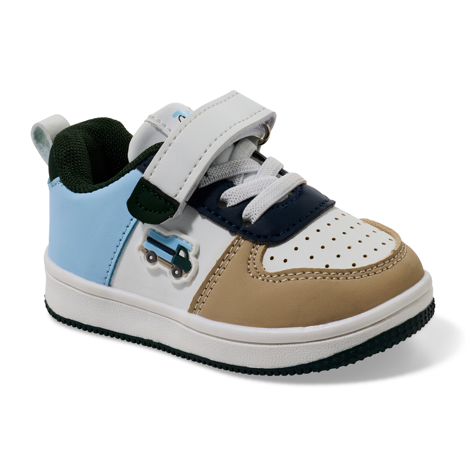 slide 1 of 6, Lullaby Lane Boy Truck Sneaker, White, Size 3, Size 3