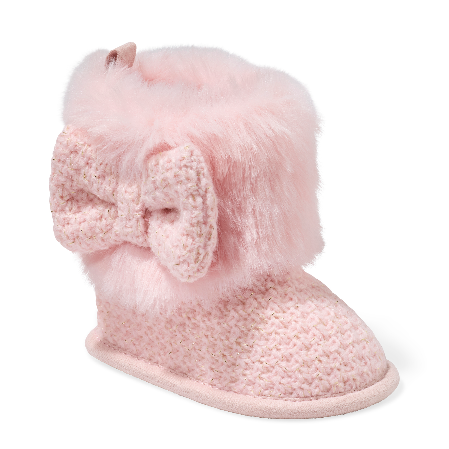 slide 1 of 6, Lullaby Lane Girl Sweater Bootie, Pink Size, 3, 1 ct