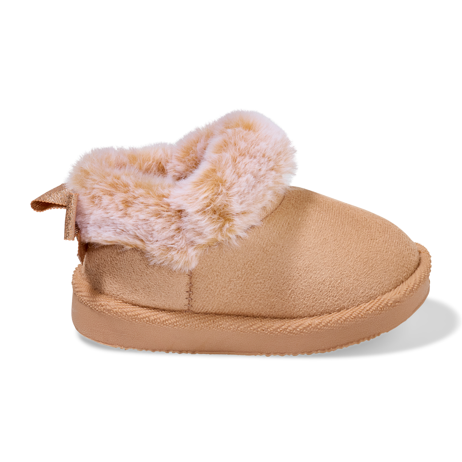 slide 5 of 6, Lullaby Lane Girl Bow Slipper, Tan, Size 5, Size 5