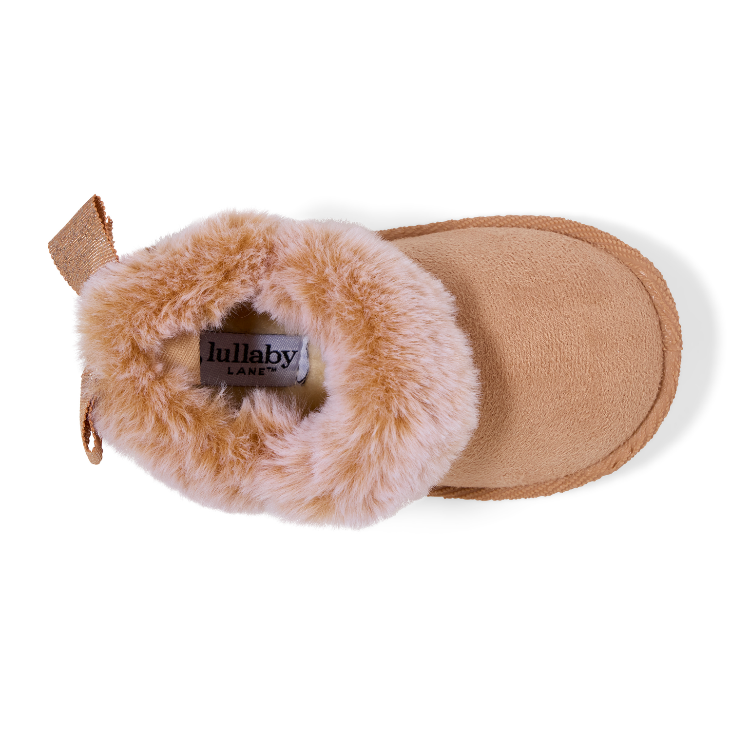 slide 6 of 6, Lullaby Lane Girl Bow Slipper, Tan, Size 5, Size 5
