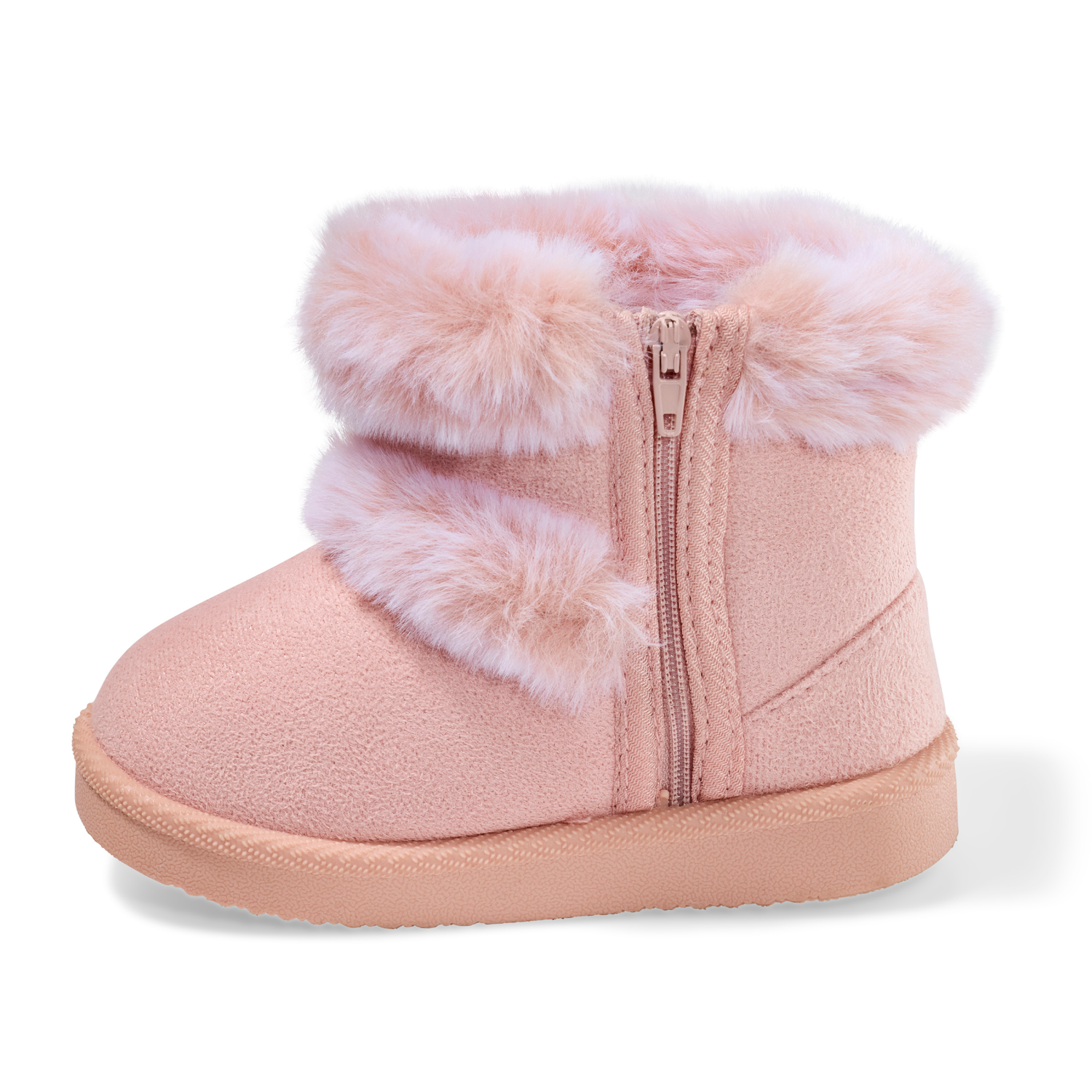 slide 4 of 6, Lullaby Lane Girl Fur Trim Boot, Pink, Size 3, Size 3