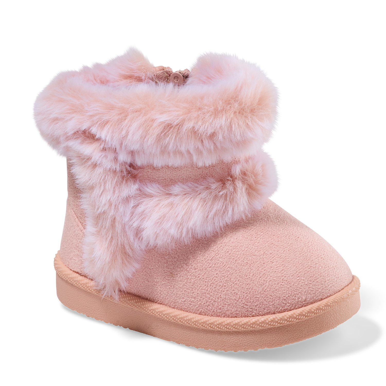 slide 1 of 6, Lullaby Lane Girl Fur Trim Boot, Pink, Size 4, Size 4