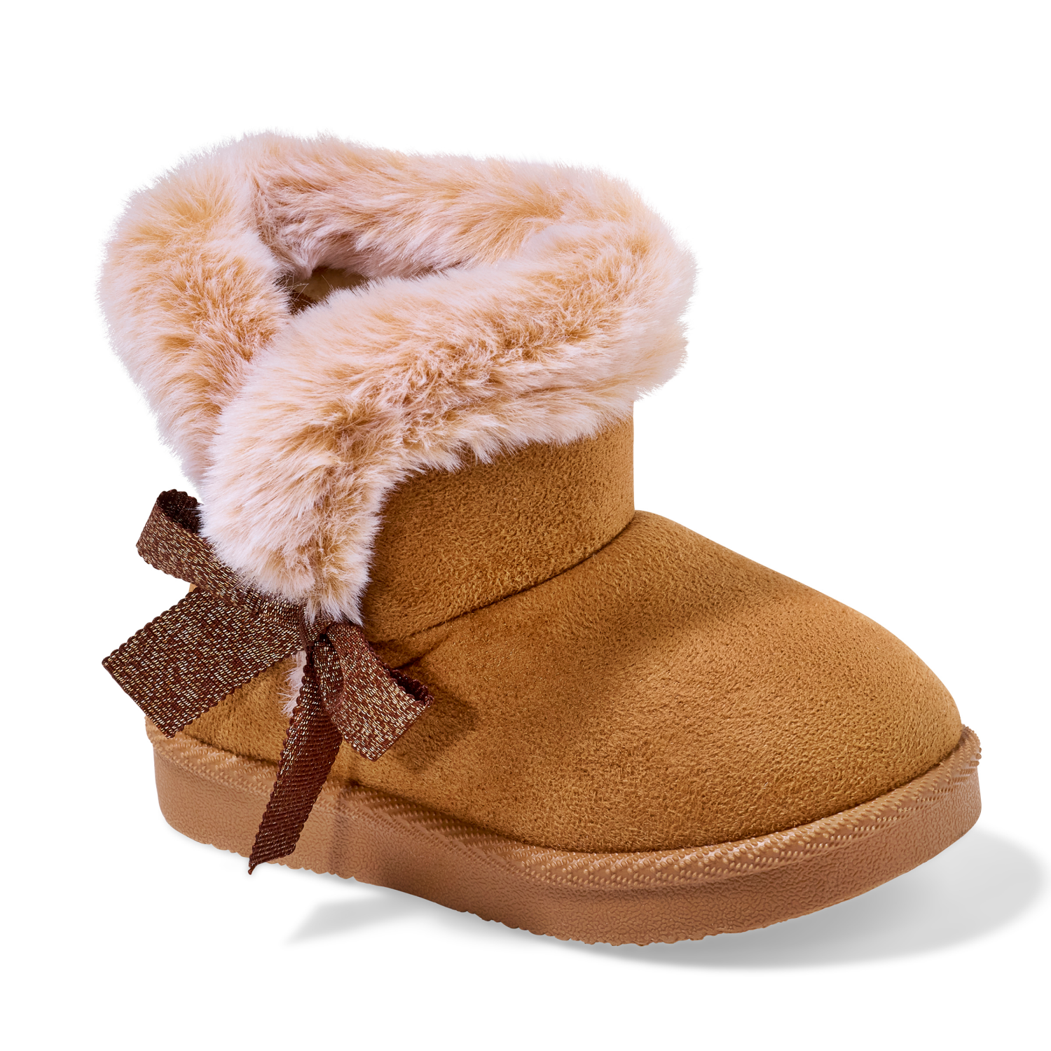 slide 1 of 6, Lullaby Lane Girl Bow Boot, Brown, Size 3, Size 3