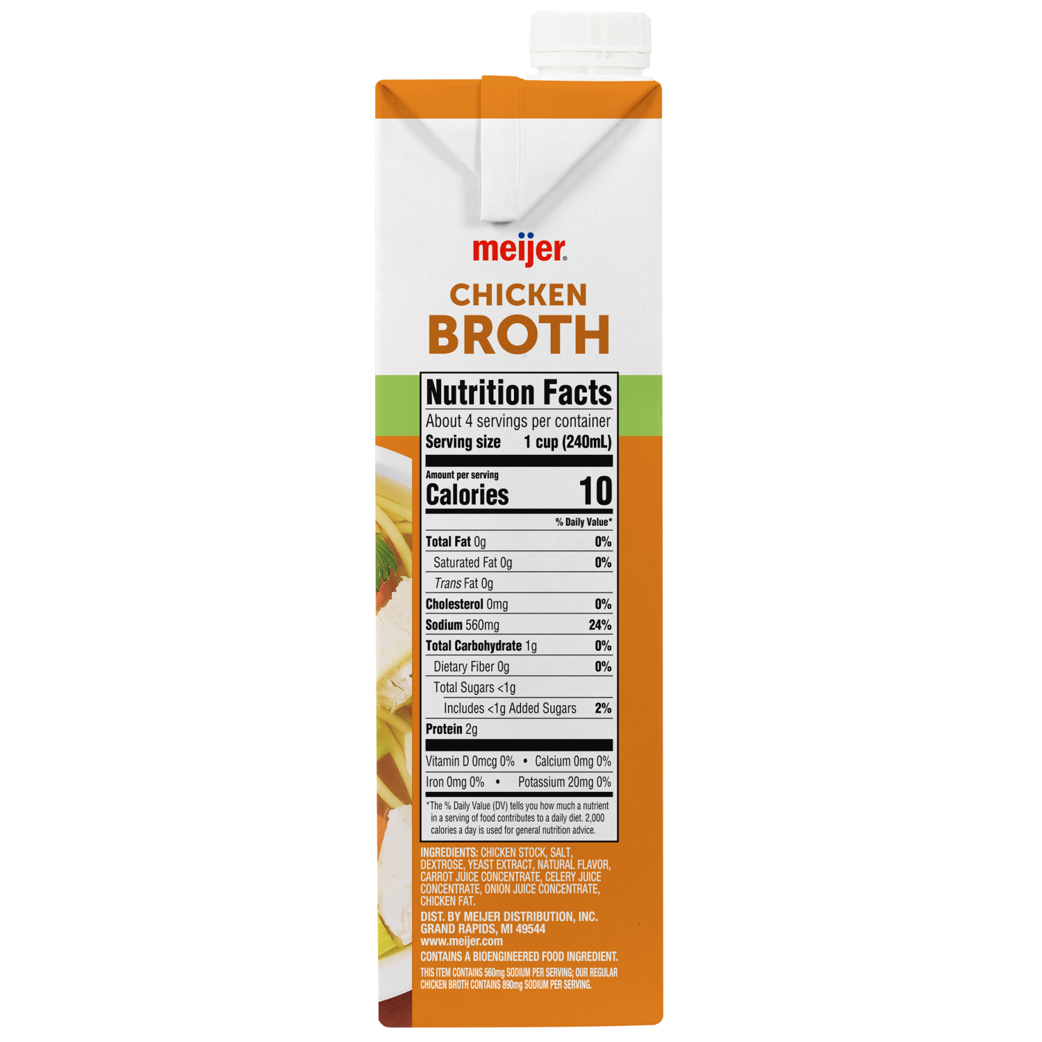slide 3 of 3, Meijer Reduced Sodium Fat Free Chicken Broth, 32 oz, 32 oz