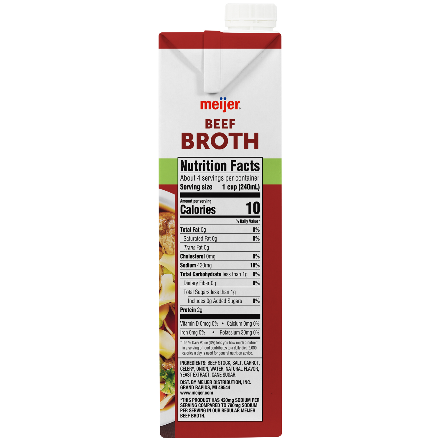 slide 3 of 3, Meijer Reduced Sodium Beef Broth- 32 oz, 32 oz