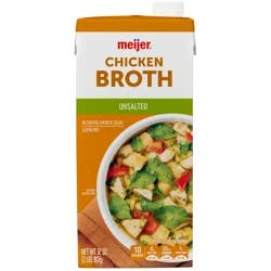 Meijer Unsalted Chicken Broth, 32 oz
