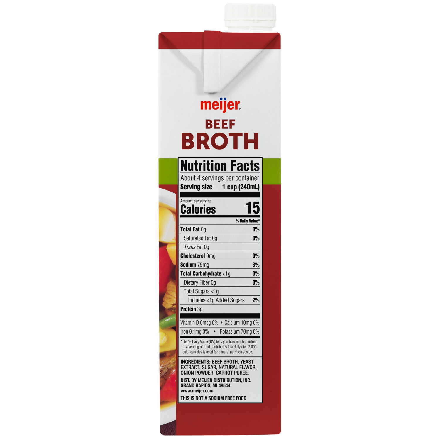 slide 3 of 3, MEIJER BROTH UNSLTD BEEF 32 OZ, 32 oz