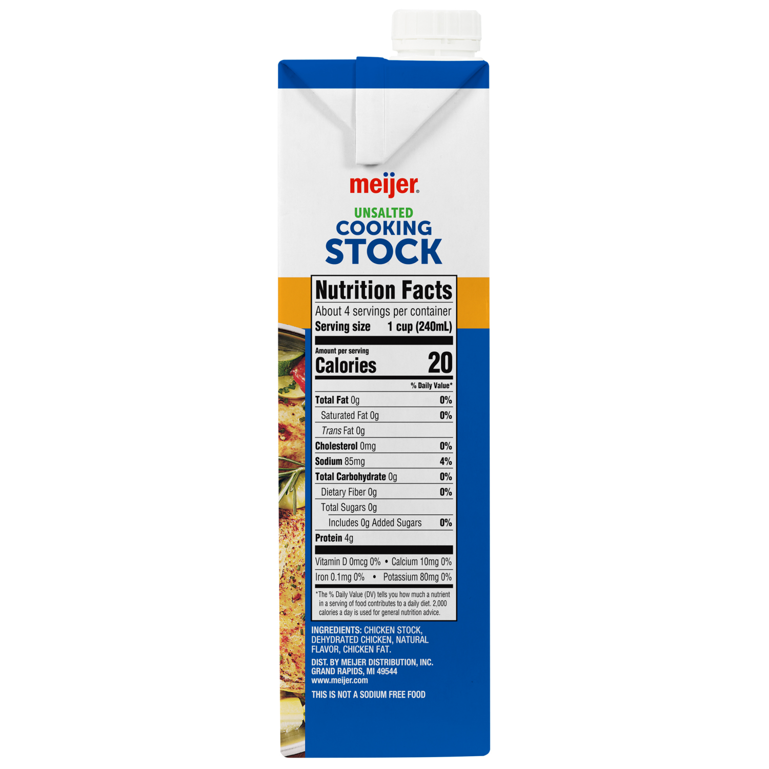 slide 4 of 4, Meijer Unsalted Chicken Stock, 32 oz