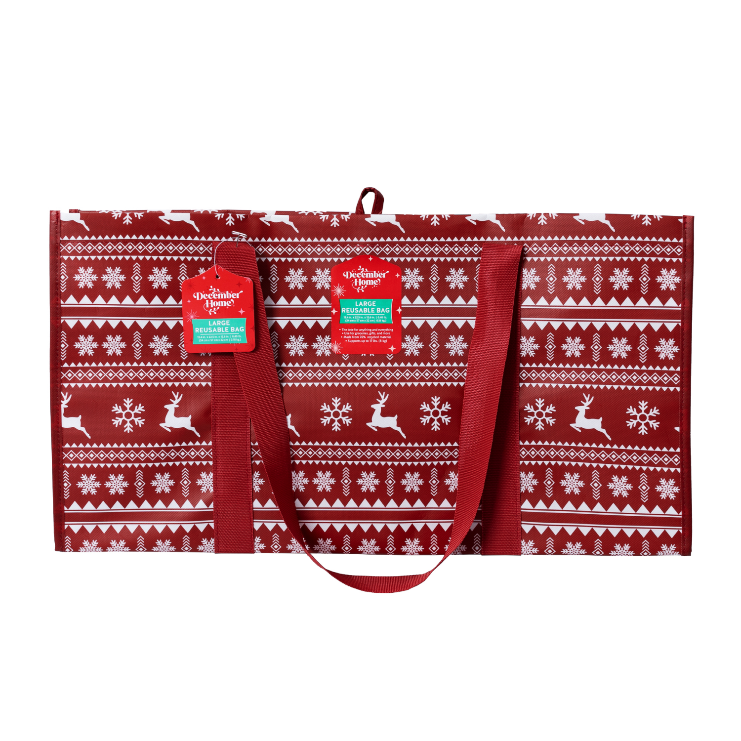 slide 1 of 3, December Home Large Utility Tote Fair Isle, 1 ct