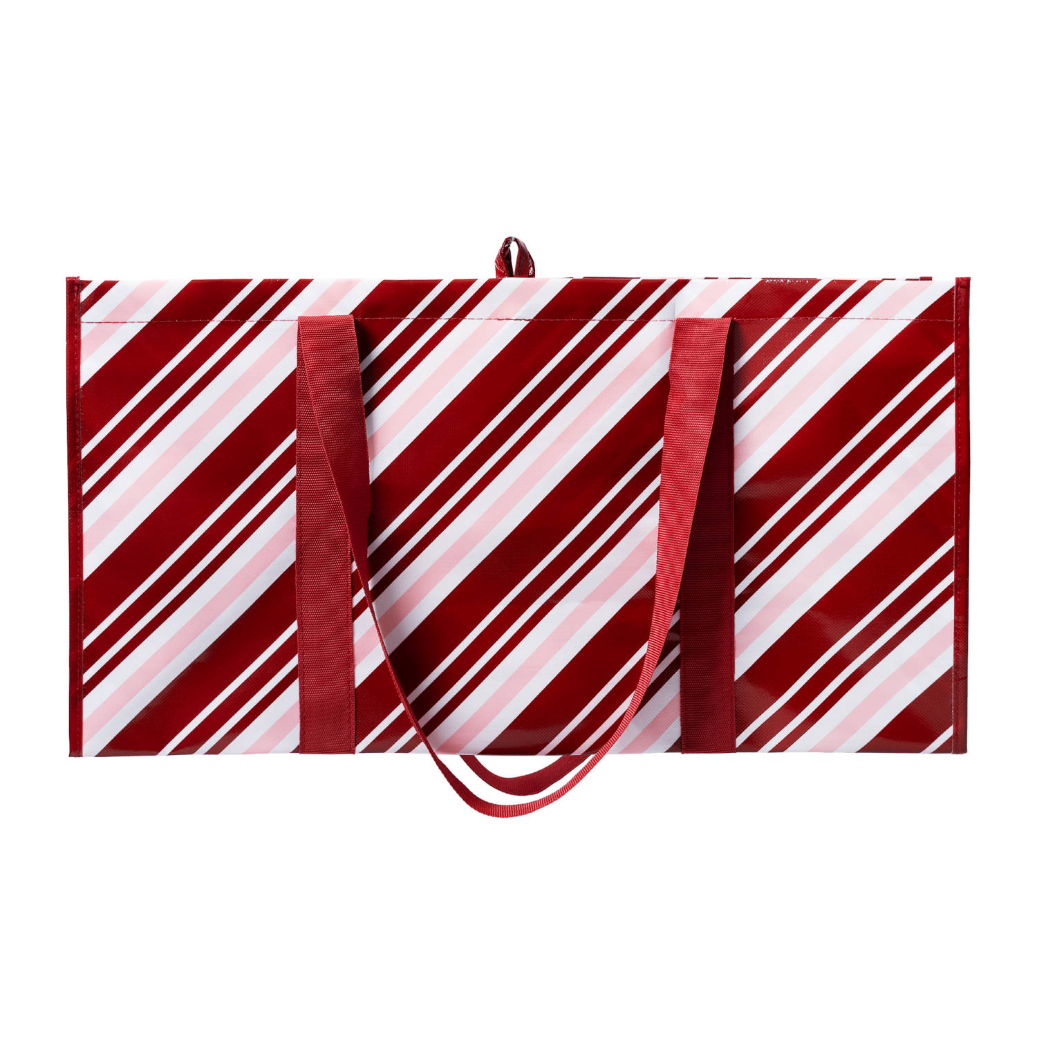 slide 2 of 3, December Home Large Utility Tote Candycane, 1 ct