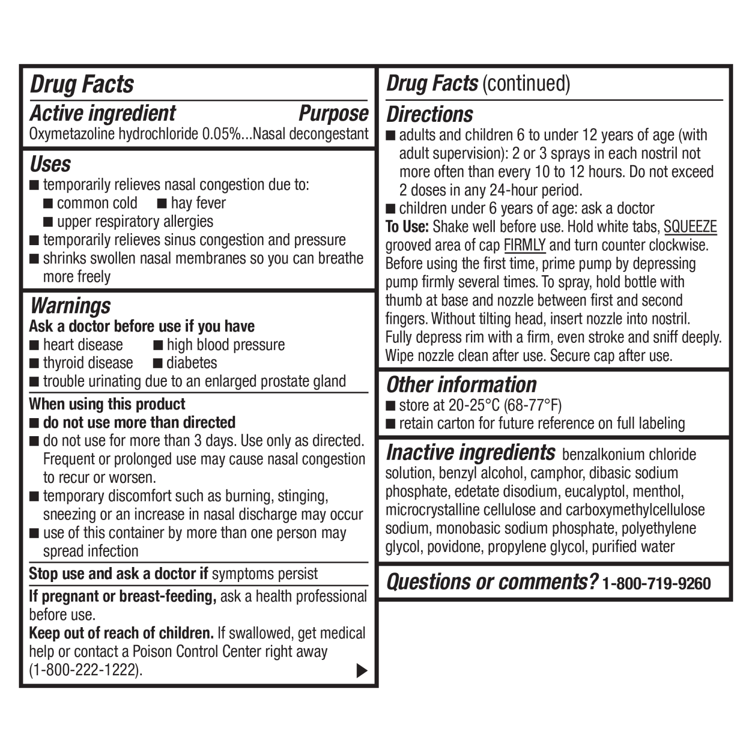 slide 2 of 7, Meijer No Drip Severe Congestion Nasal Pump Mist Spray, Oxymetazoline HCl, Maximum Strength Plus Menthol, 1 oz, 1 oz