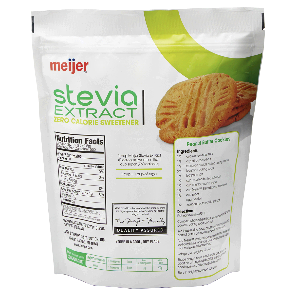 slide 2 of 2, Meijer Stevia Extract Zero Calorie Sweetener, 9.7 oz