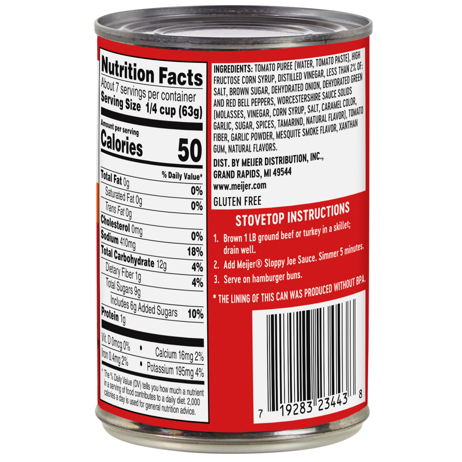 slide 2 of 2, Meijer Sloppy Joe Sauce Bold 16 OZ, 16 oz