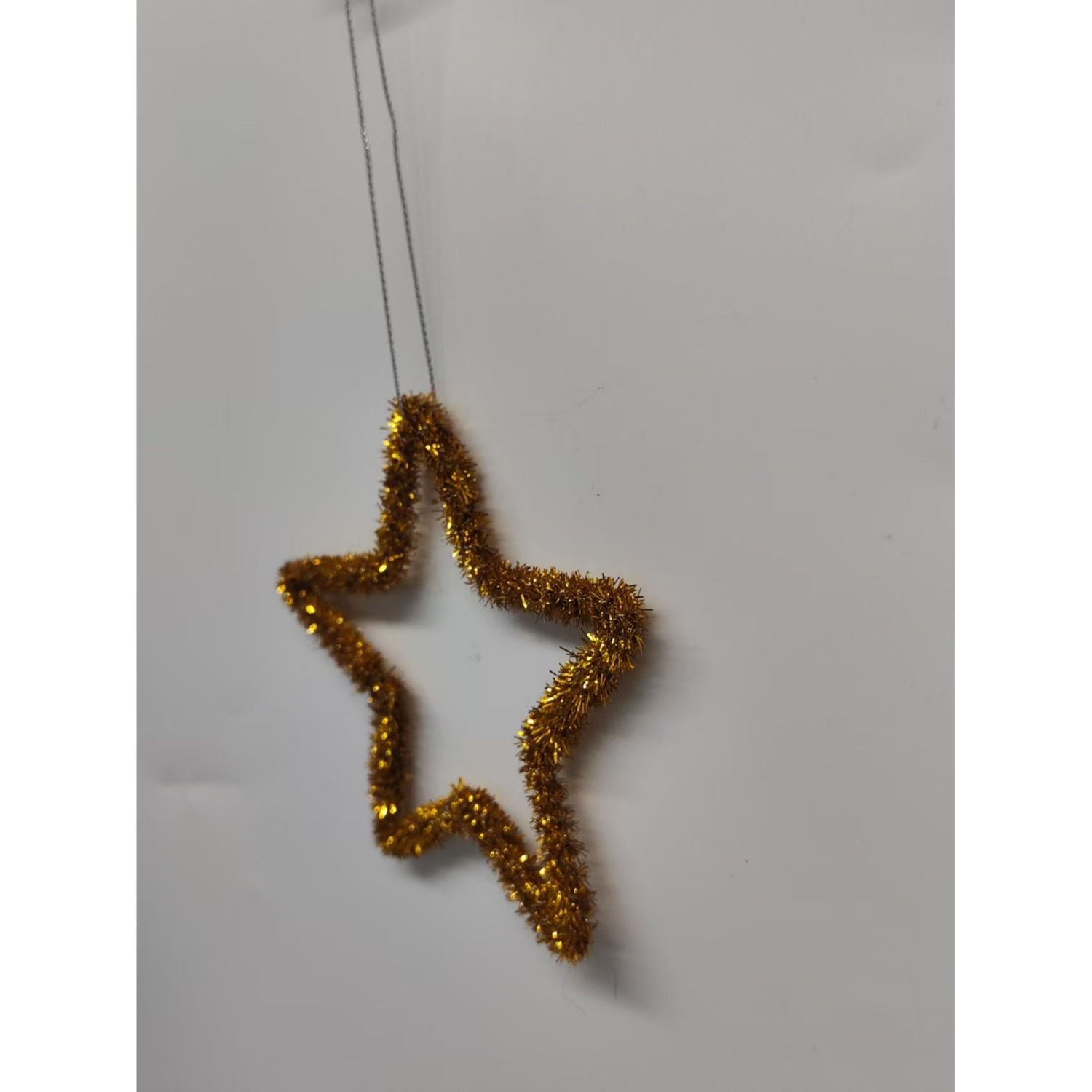 slide 3 of 4, December Home Tinsel Star Ornament, 3 Assortment, 4 in