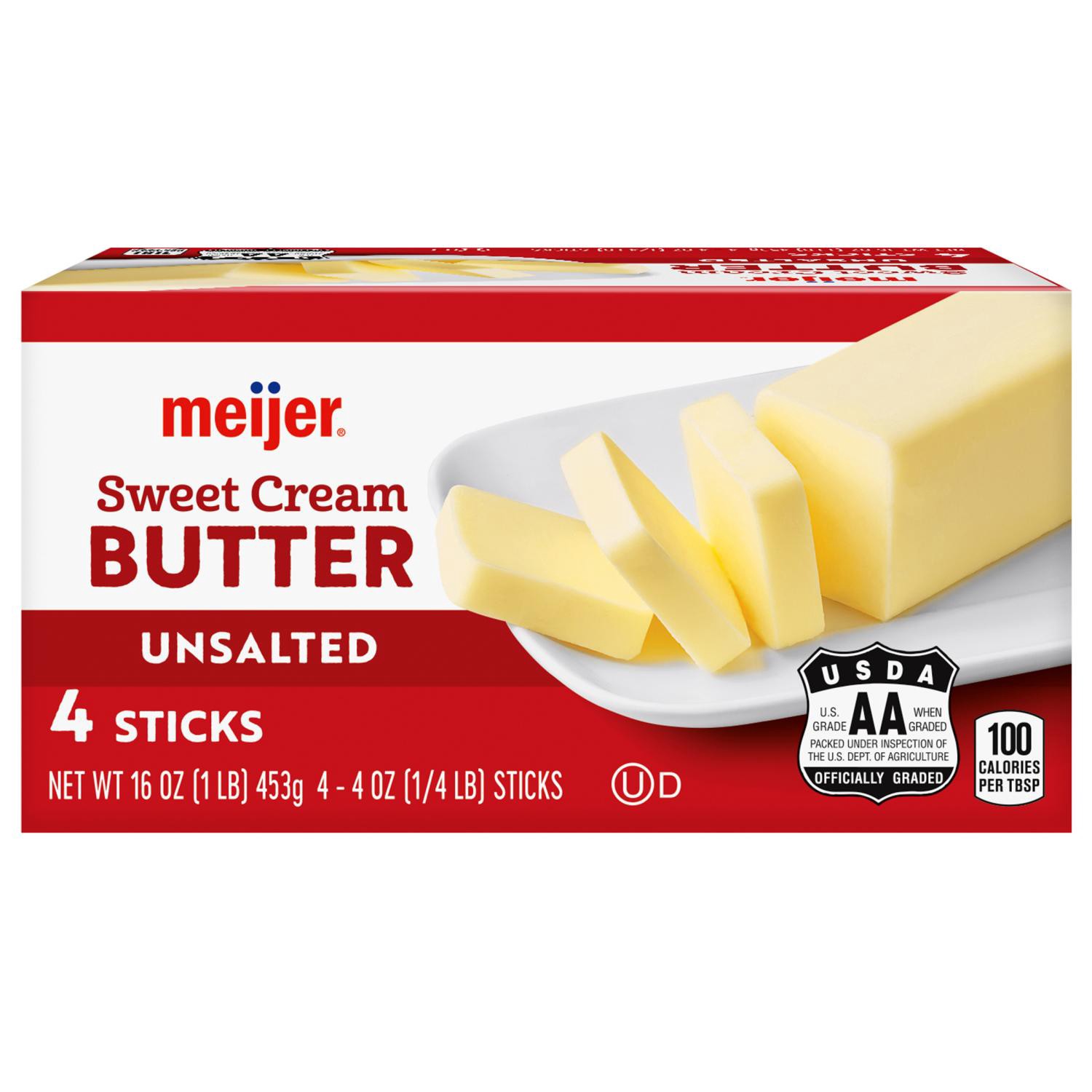 slide 1 of 8, Meijer Unsalted Butter Sticks, 16 Oz, 16 oz