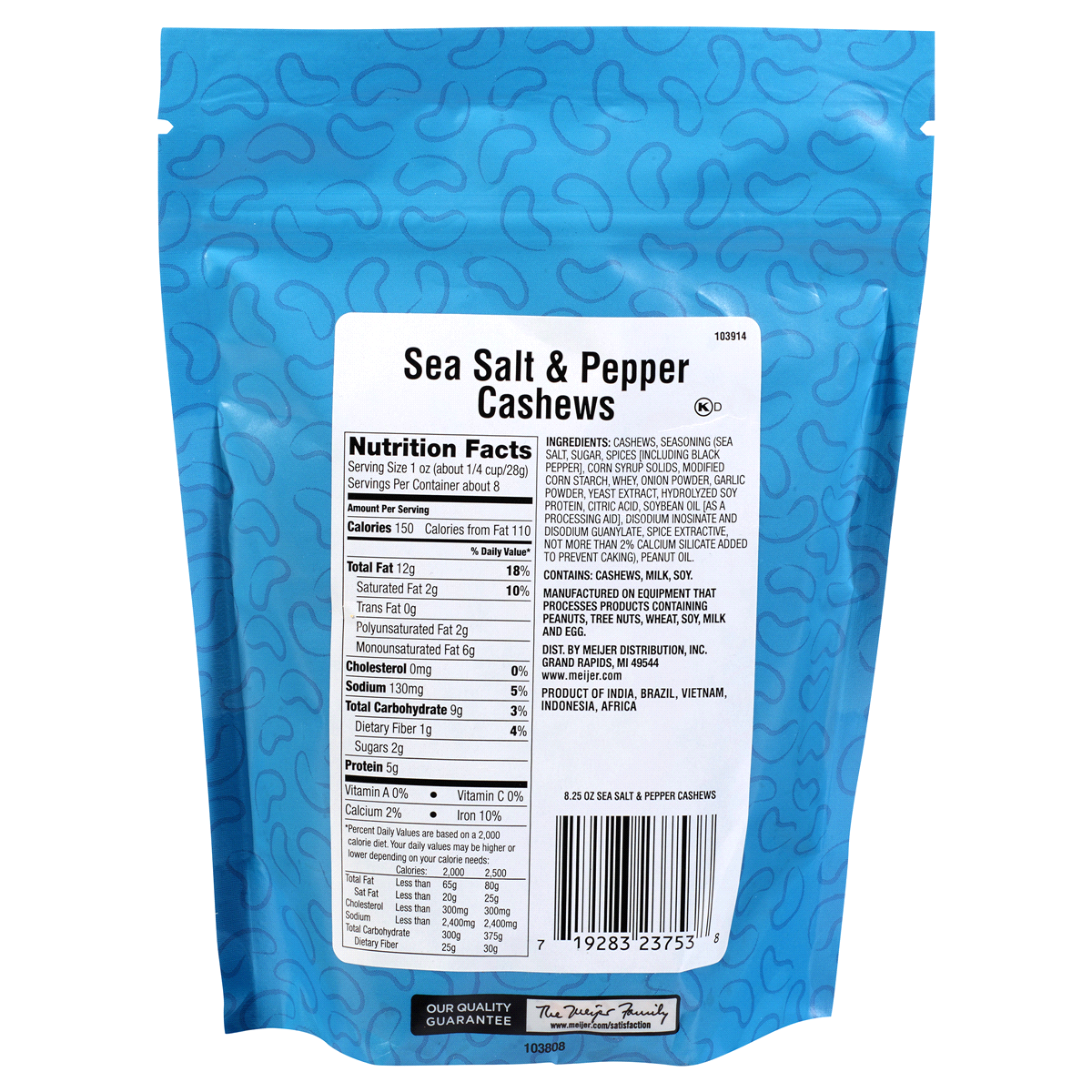 slide 2 of 2, Meijer Sea Salt & Pepper Cashews, 8.25 oz