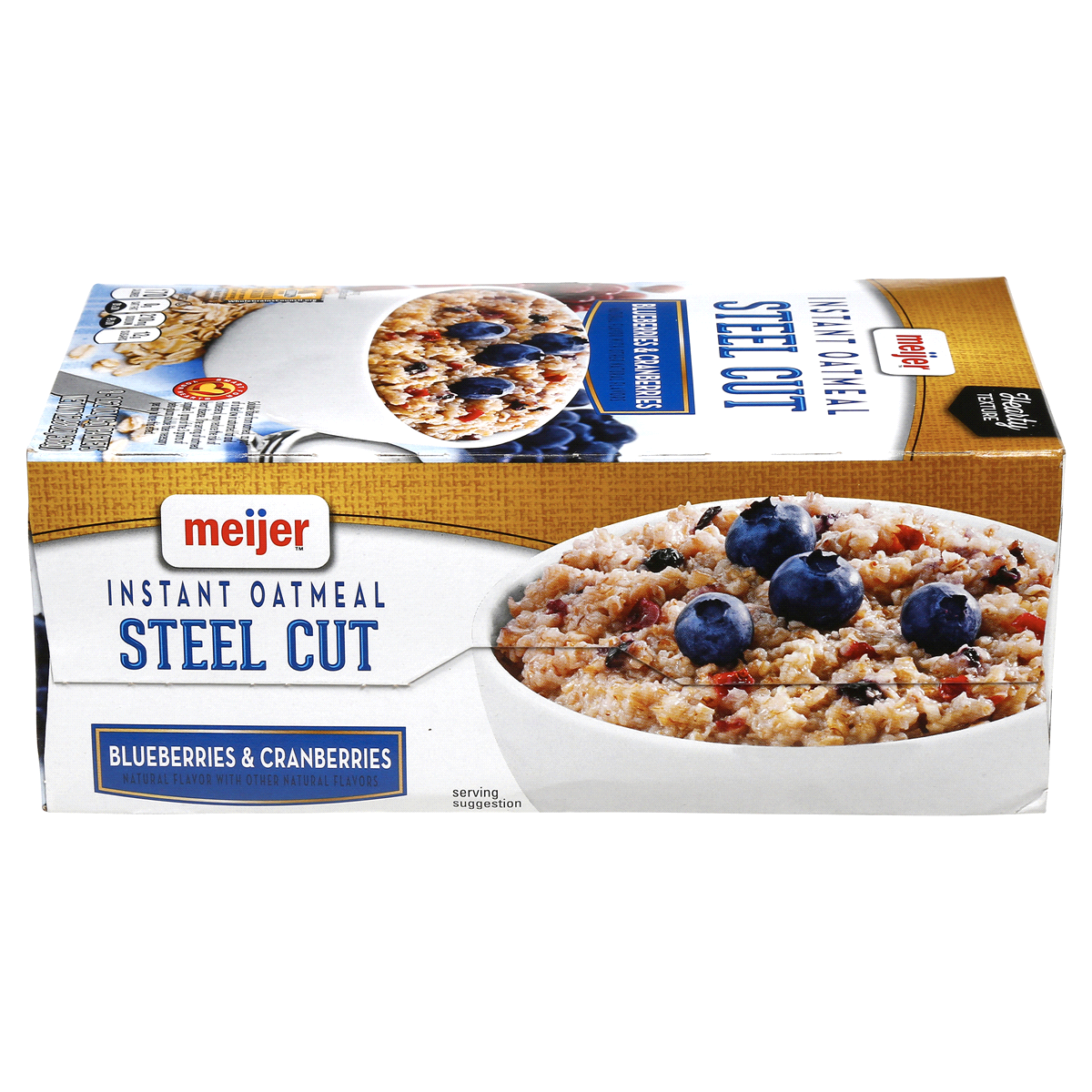 slide 3 of 6, Meijer Blueberries & Cherries Steel Cut Instant Oatmeal, 12.9 fl oz