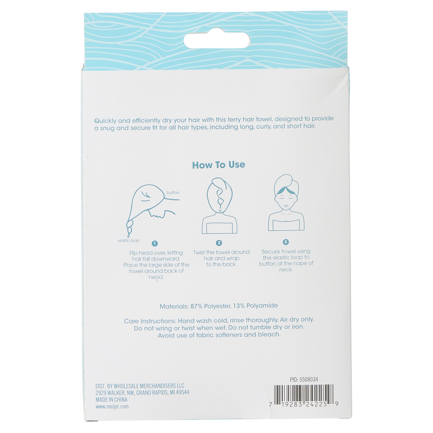 slide 2 of 2, THE BATH COLLECTION TBC Terry Hair Towel, 1 ct