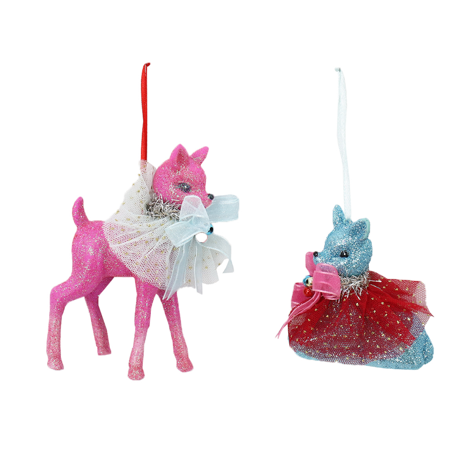 slide 1 of 4, December Home Resin Reindeer Ornament, 2 Assortment, 4.75 in