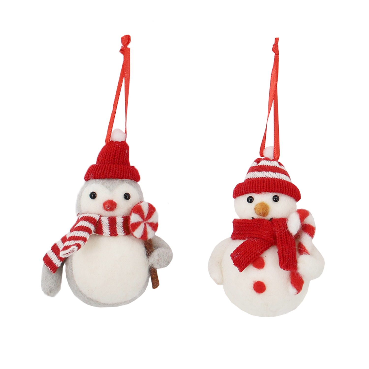 slide 1 of 4, December Home Penguin Snowman Ornament, 2 Assortment, 4.75 in