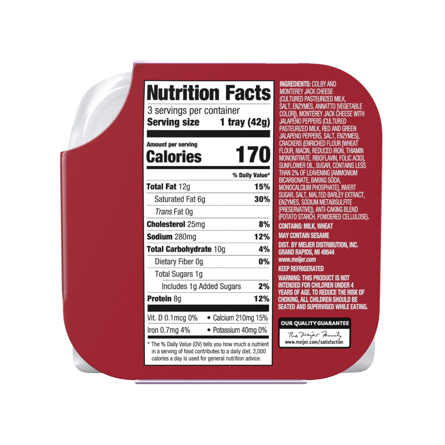 slide 2 of 5, Meijer Snack Kits Colby Jack Cheese, Pepper Jack Cheese, And Mini Round Crackers 3 Pack, 3 ct