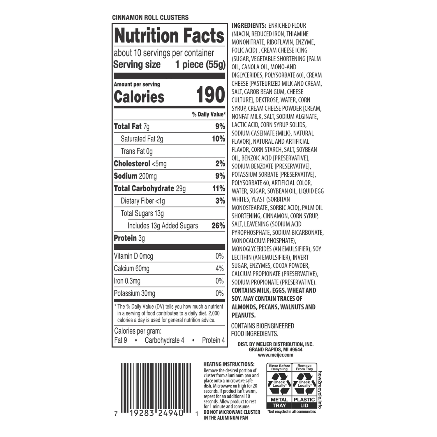 slide 2 of 4, Fresh from Meijer Bakery Family Size Cinnamon Roll Cluster, 19 oz, 19 oz