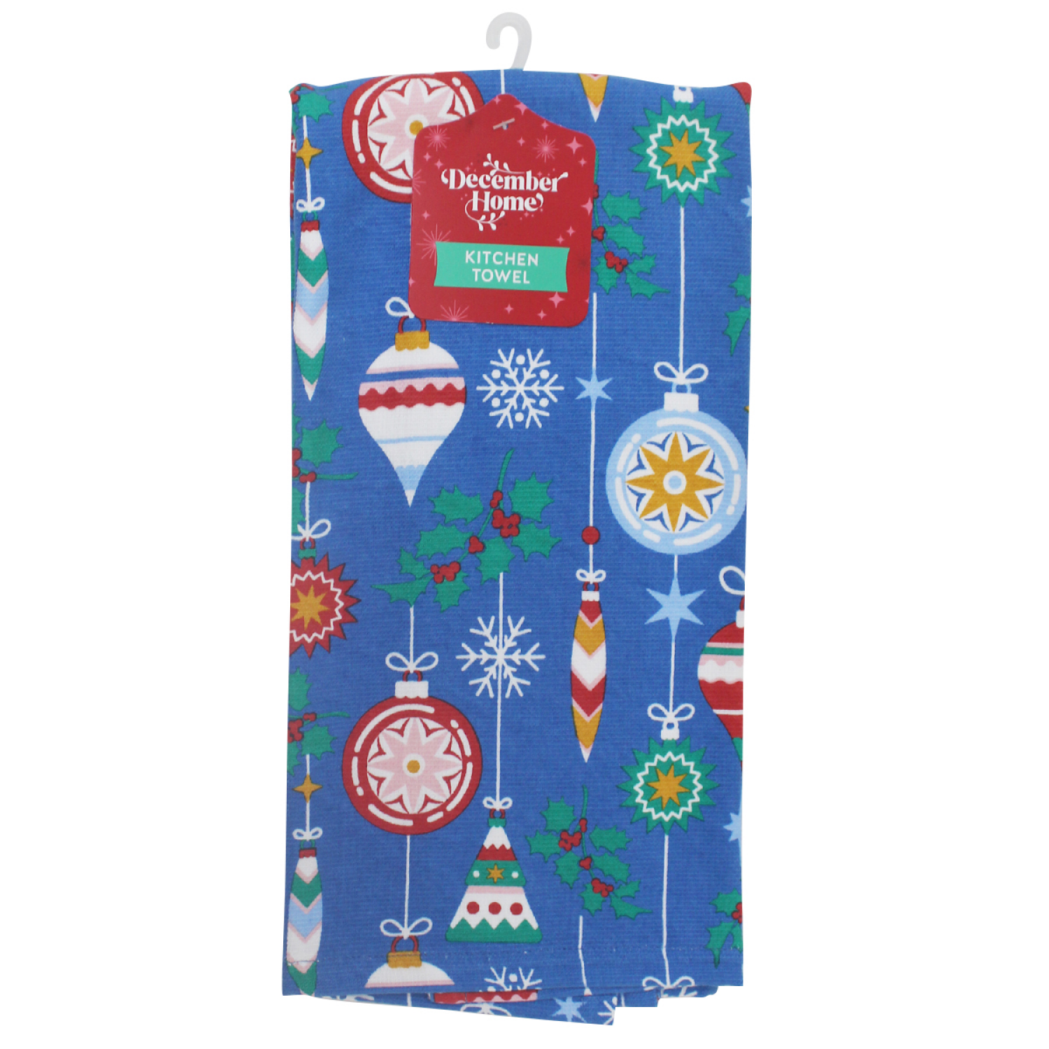 slide 1 of 3, December Home Red Holiday Ornaments Printed Dual Purpose KT, 16 in x 26 in, 1 ct