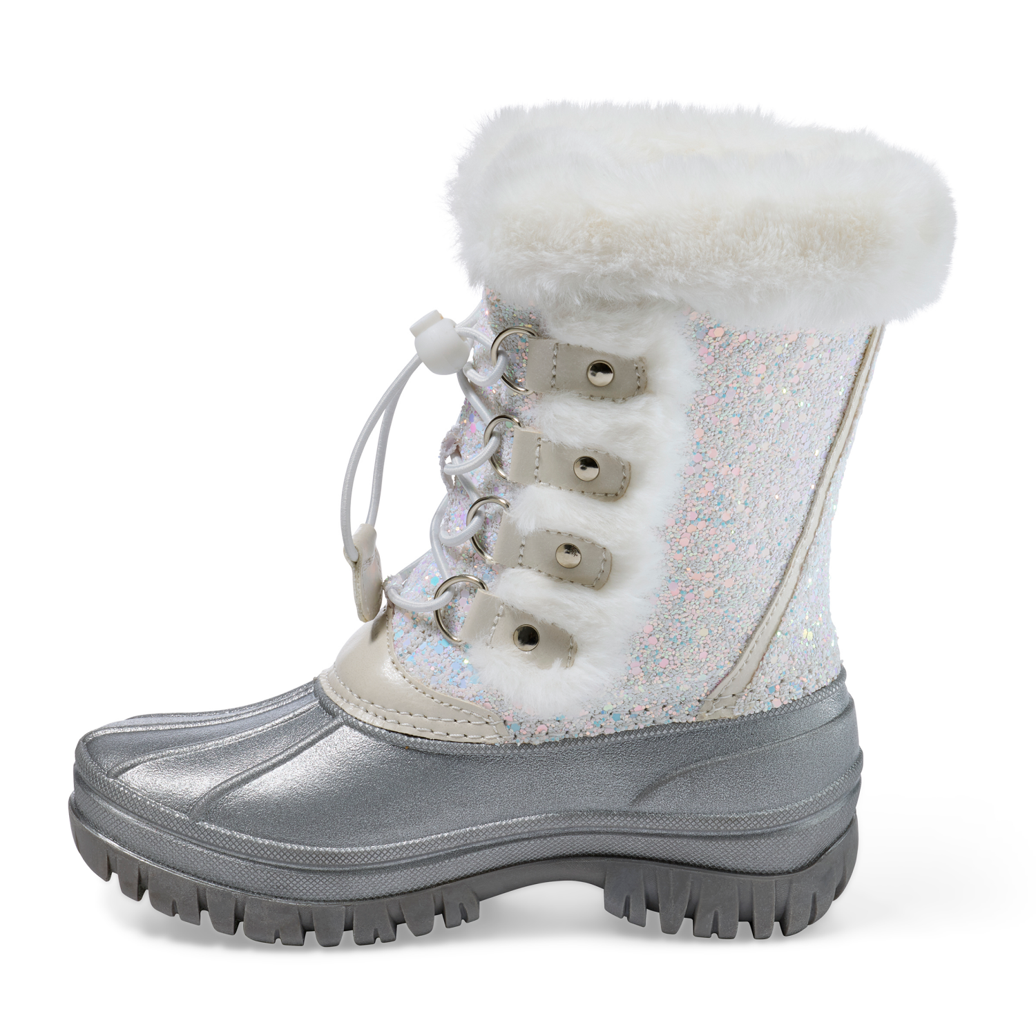 slide 4 of 6, Falls Creek Girls' Winter Boot, White, Size 1, 1 ct