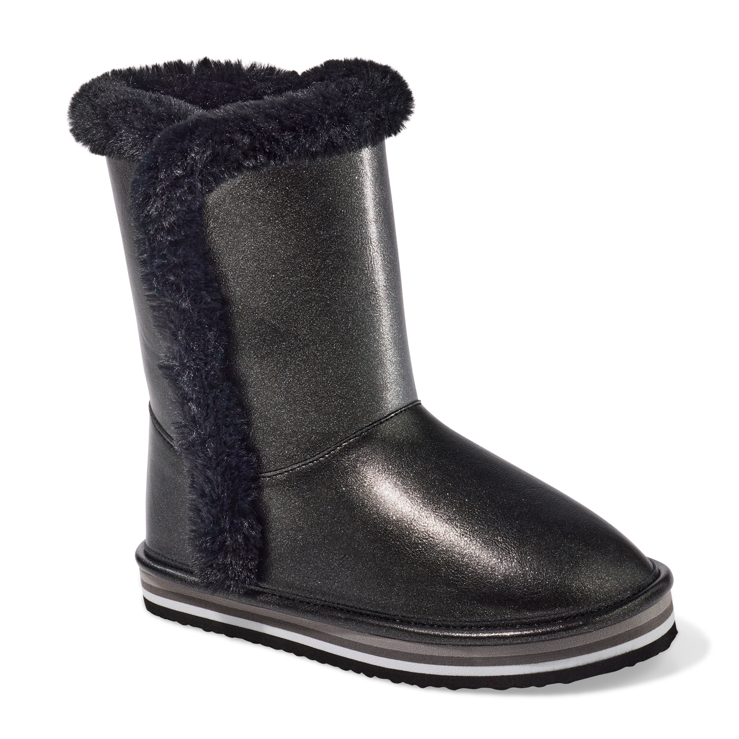 slide 1 of 6, Falls Creek Girls' Millie Fashion Boot, Black, Size 2, 1 ct