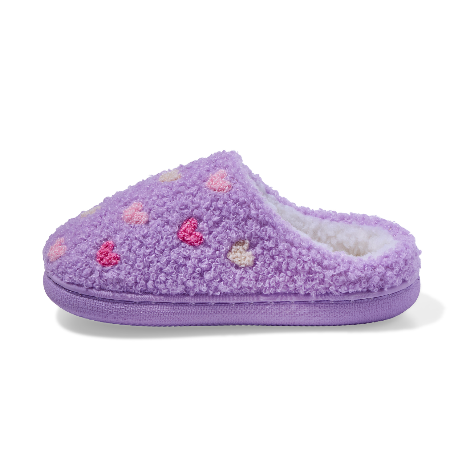 slide 4 of 6, Falls Creek Girl Scuff Hearts. Purple. Size XL, XL