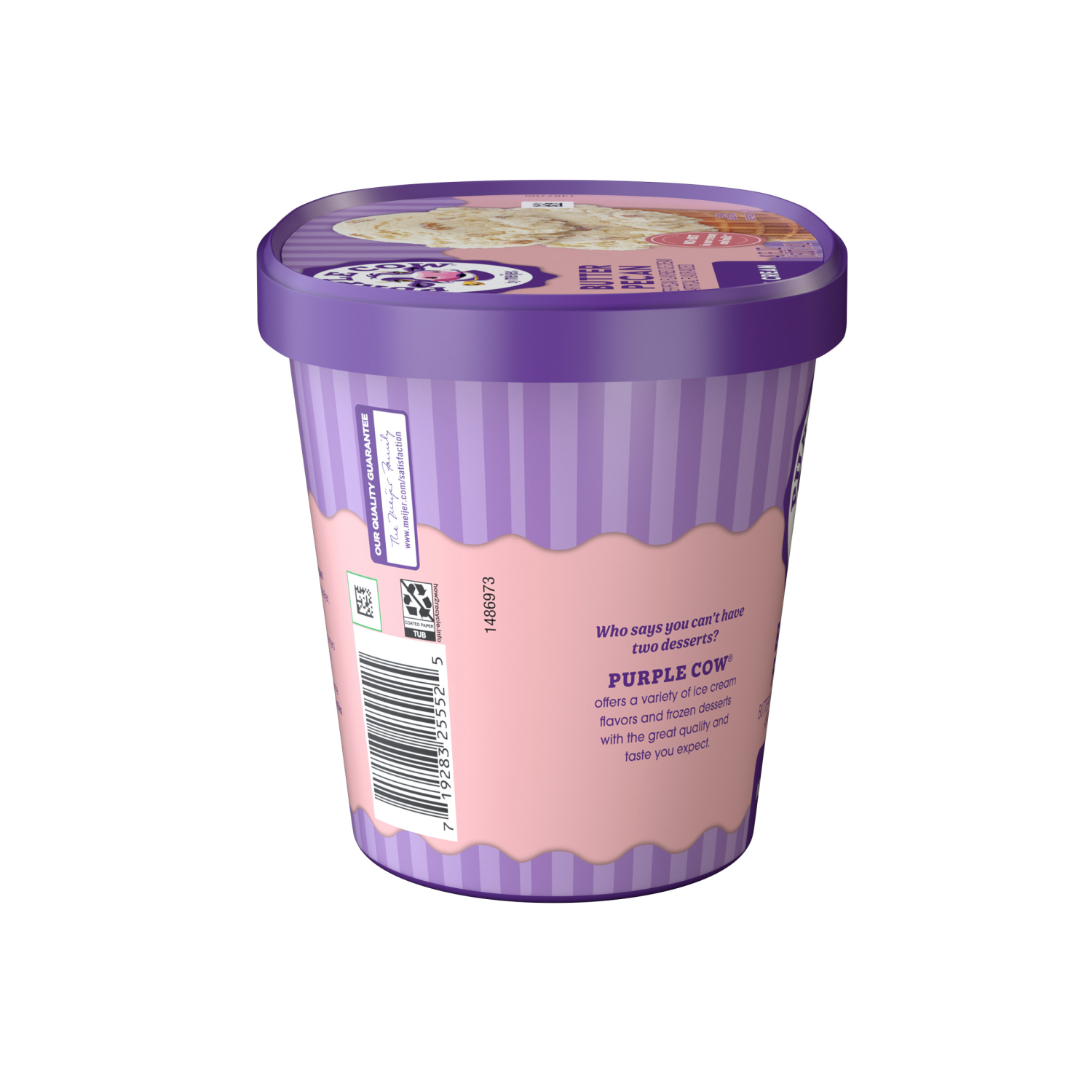 slide 3 of 5, Purple Cow Butter Pecan Ice Cream, 1.5 qt