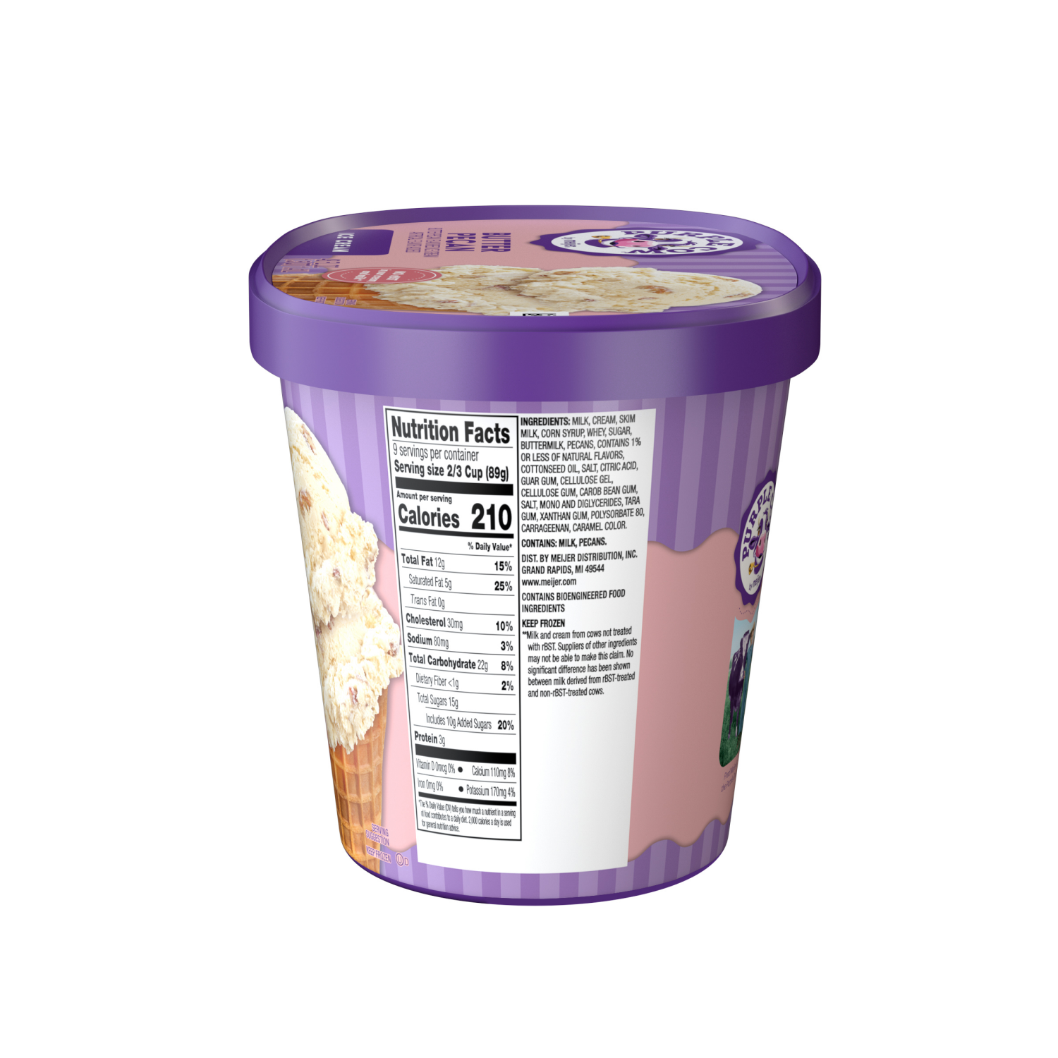 slide 4 of 5, Purple Cow Butter Pecan Ice Cream, 1.5 qt