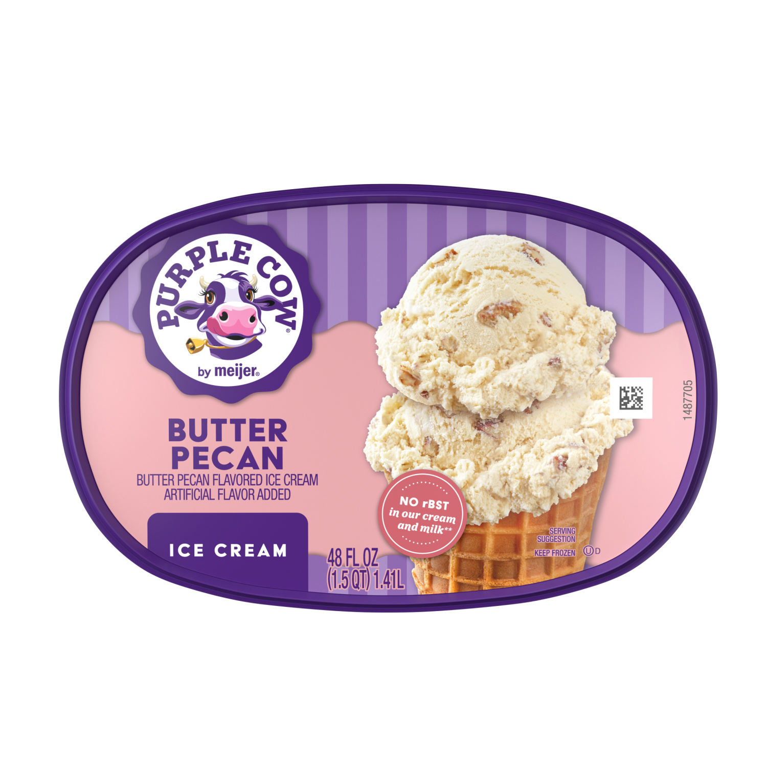 slide 5 of 5, Purple Cow Butter Pecan Ice Cream, 1.5 qt