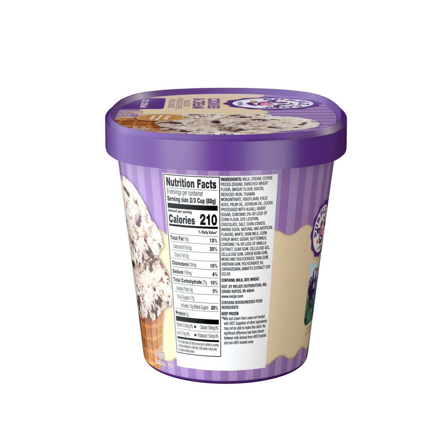 slide 4 of 5, Purple Cow Cookies & Cream Ice Cream, 1.5 qt