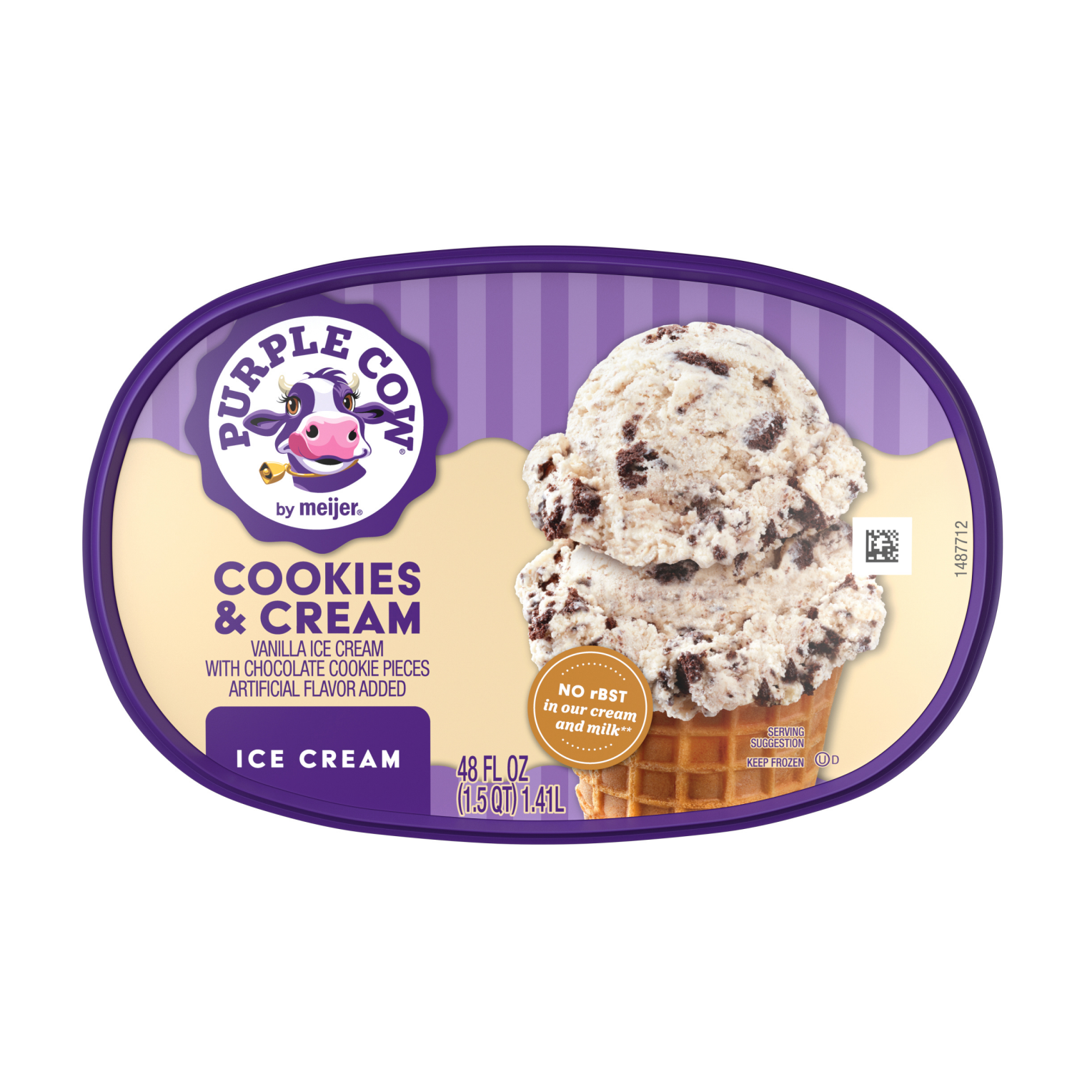 slide 2 of 5, Purple Cow Cookies & Cream Ice Cream, 1.5 qt