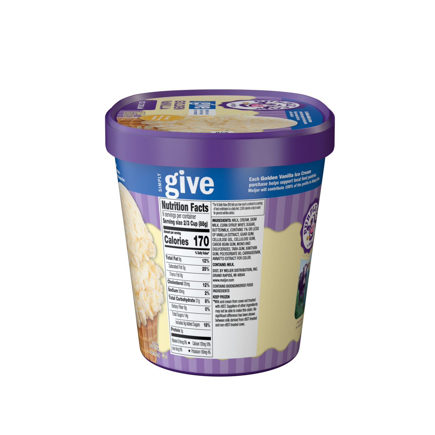 slide 3 of 5, Purple Cow Golden Vanilla & Simply Give, 1.5 qt