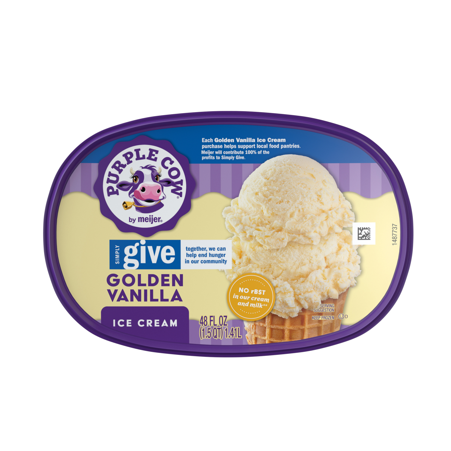 slide 5 of 5, Purple Cow Golden Vanilla & Simply Give, 1.5 qt