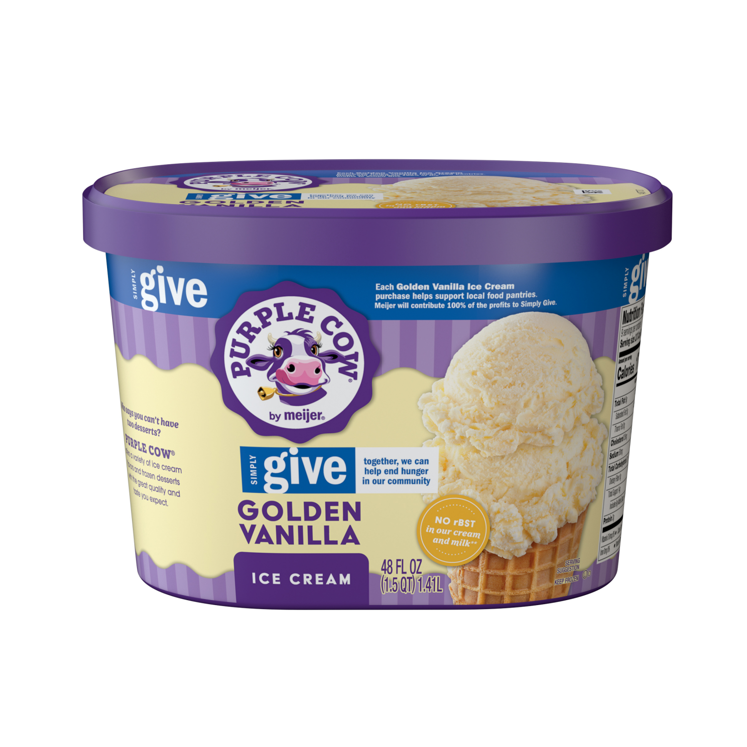 slide 1 of 5, Purple Cow Golden Vanilla & Simply Give, 1.5 qt