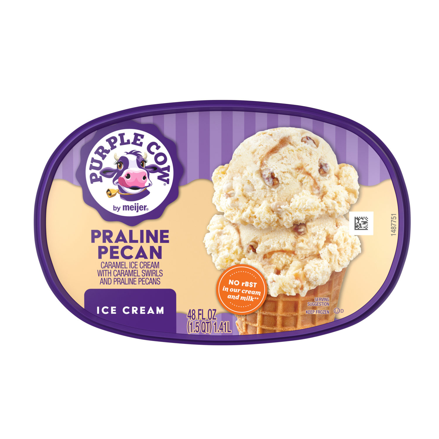 slide 5 of 5, Purple Cow Praline Pecan Ice Cream, 1.5 qt