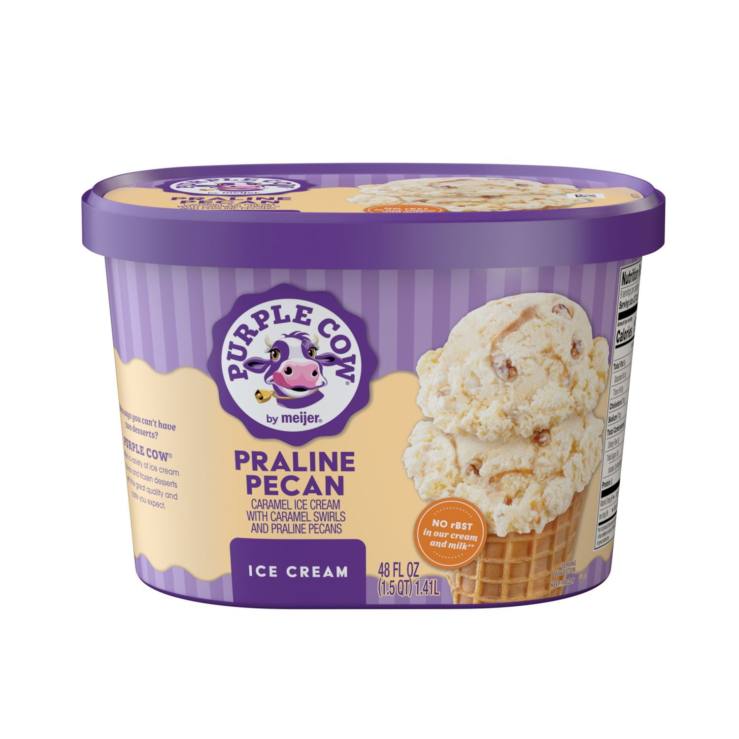 slide 1 of 5, Purple Cow Praline Pecan Ice Cream, 1.5 qt