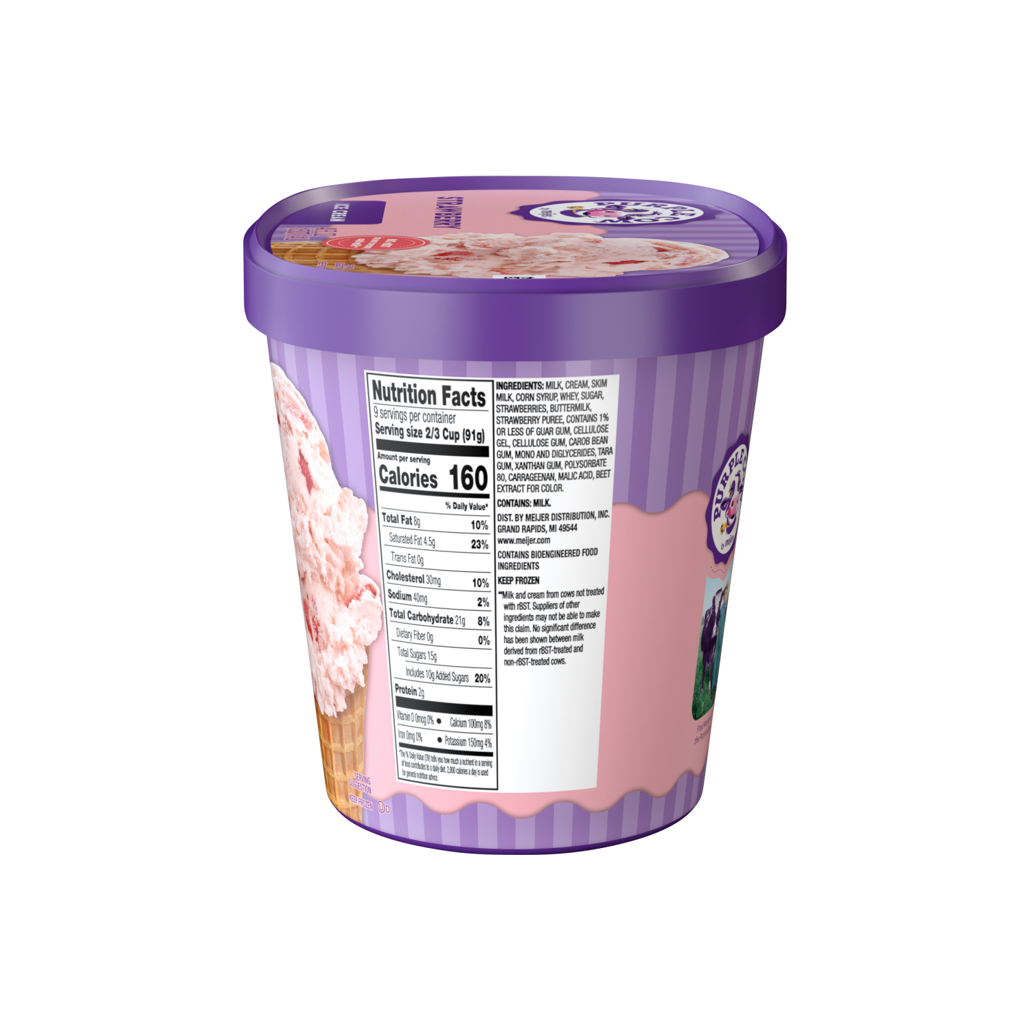 slide 3 of 5, Purple Cow Strawberry Ice Cream, 1.5 qt