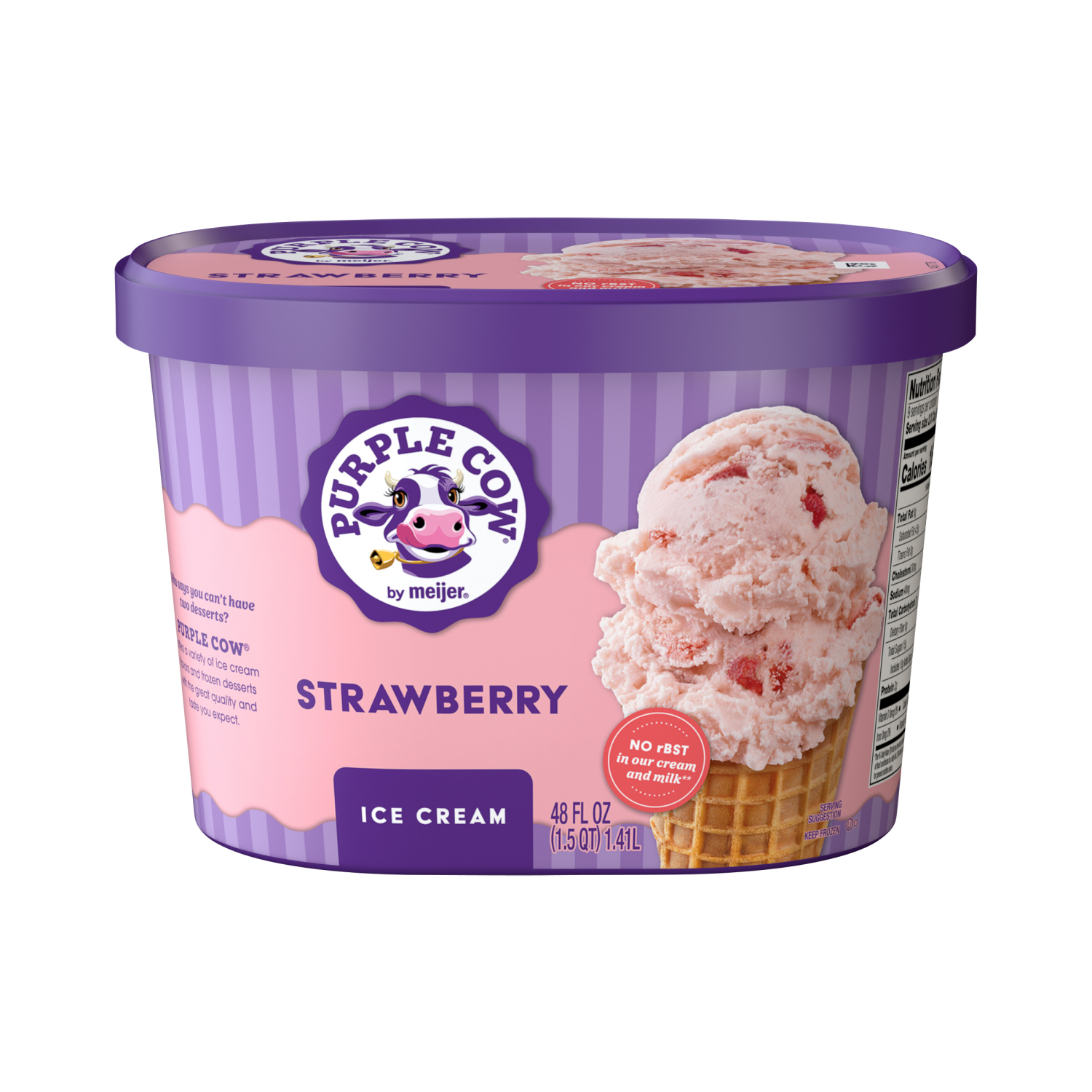 slide 1 of 5, Purple Cow Strawberry Ice Cream, 1.5 qt