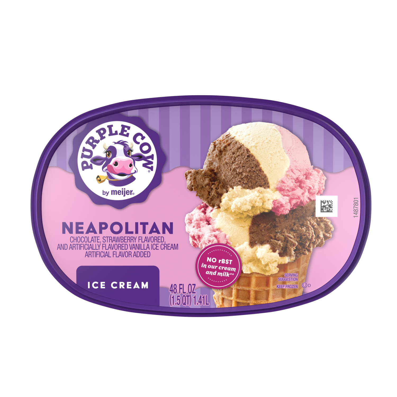 slide 5 of 5, Purple Cow Neapolitan Ice Cream, 1.5 qt