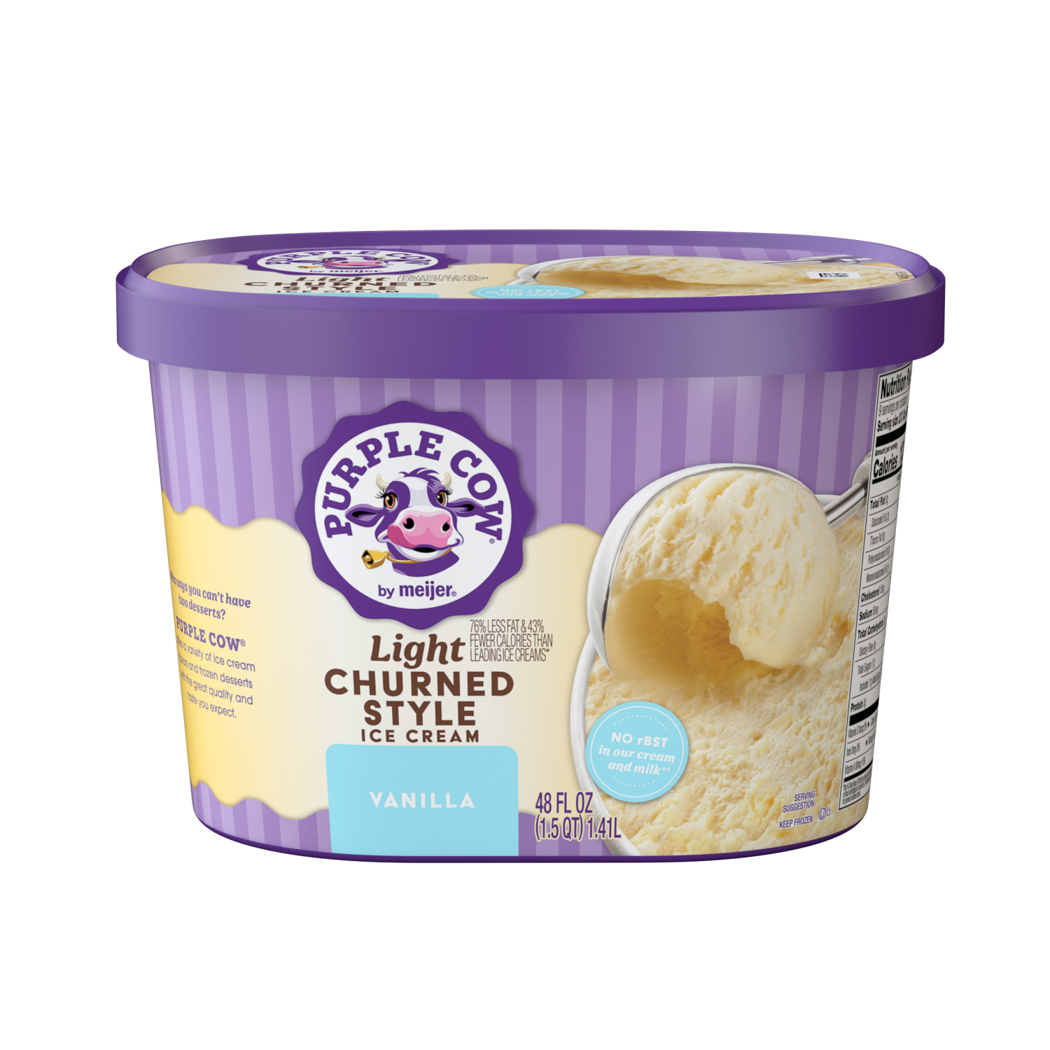 slide 1 of 5, Purple Cow Lightly Churned Vanilla Ice Cream, 1.5 qt
